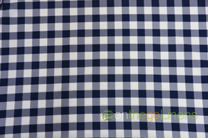 Tablecloth 90 Round / White Navy Blue