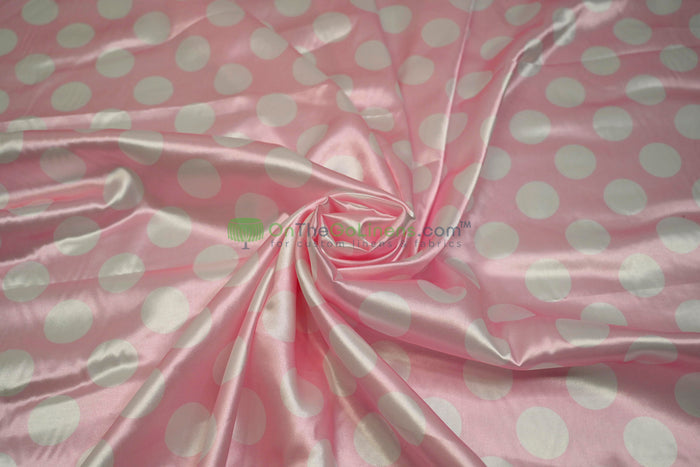 58in x 96in - 8ft Tall / Pink Back White Dot