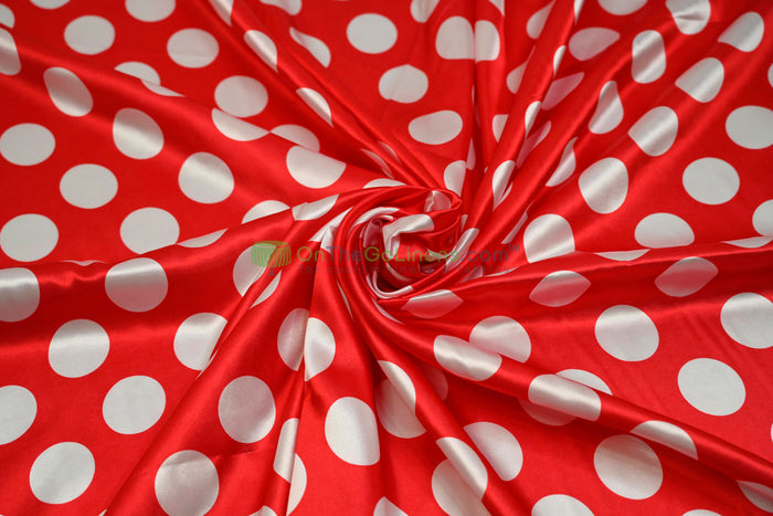 58in x 96in - 8ft Tall / Red Back White Dot