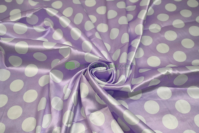 58in x 96in - 8ft Tall / Lavender Back White Dot