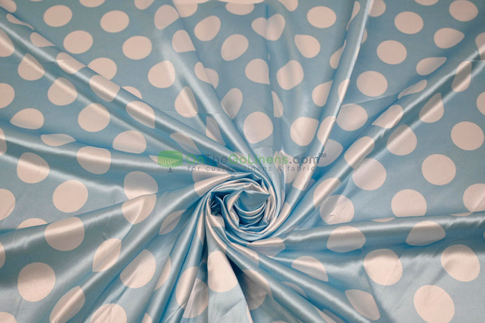 Polka Dot Charmeuse Satin Event Drapery Panels | Polka dot Satin Curtains | Multiple Color s|