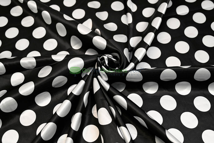 Polka Dot Charmeuse Satin Event Drapery Panels | Polka dot Satin Curtains | Multiple Color s|