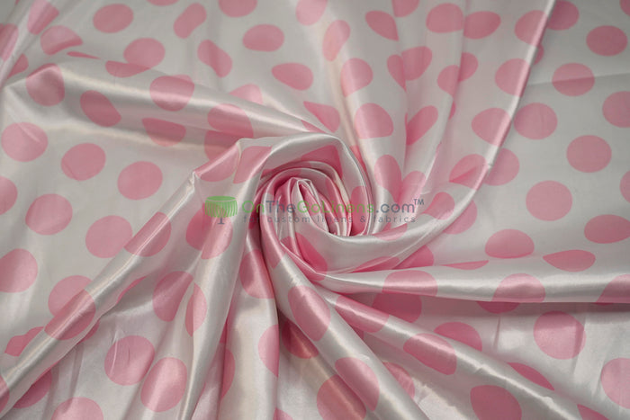 Tablecloth 90 Round / White Back Pink Dot