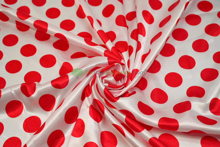 Polka Dot Charmeuse Satin Tablecloths | Large Dots | Multiple Colors |