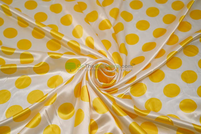 Polka Dot Charmeuse Satin Tablecloths | Large Dots | Multiple Colors |