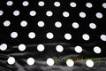 Polka Dot Lamour Satin Print Event Drapery Panels | Polka Dot Satin Curtains | White Black |