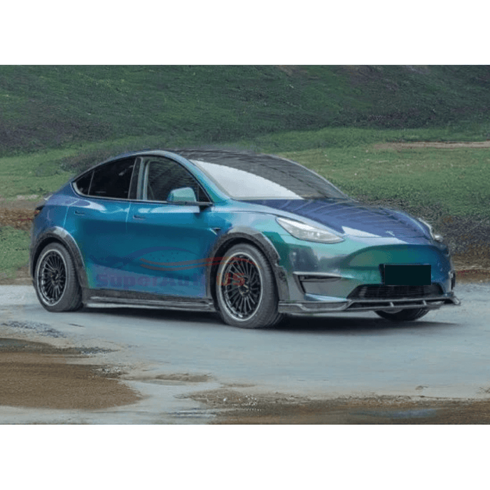 (Pre-Order) Fits Tesla Model Y 2020-2023 Carbon Fiber Front Fog Light Trim Eyebrow Frame