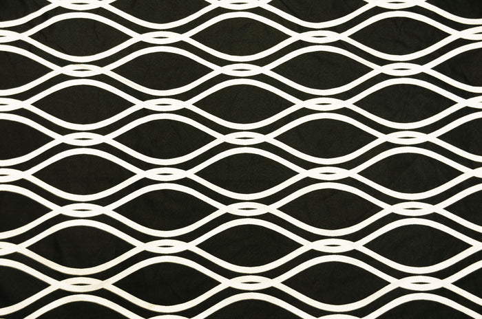 Reversible Elliptical Brocade Table Linen | Geometric Jacquard Tablecloth| Multiple Colors |