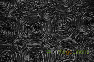 Rosette Satin Event Drapery Panels  | 3d Rosette Satin Curtains | Multiple Colors |