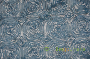 Rosette Satin Fabric Table Linens | 3d Rose Satin Tablecloths | Multiple Colors |