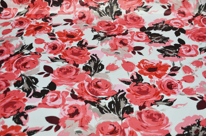 Rosewood Satin Print Event Drapery Panels | Floral Satin Print Curtains | 100% Polyester |