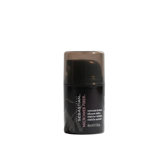 Black hair fiber product container on a white background