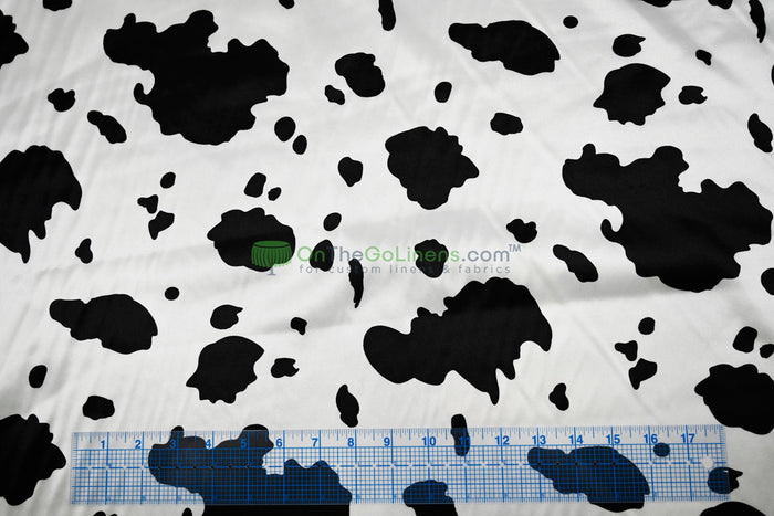 Silky Soft Charmeuse Cow Table Runners | White Black Satin Cow Table Runners |