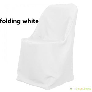 Wrinkle Free Knit Scuba Folding Chair Covers | White, Ivory, Black | Scuba Chair Covers